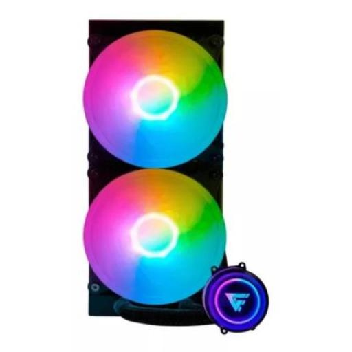[VORAGO_LQG601 BK] Vorago Enfriamiento Líquido Game Factor LQG600 240mm RGB TDP 250 2 Ventiladores 120mm 70 CFM Color Negro