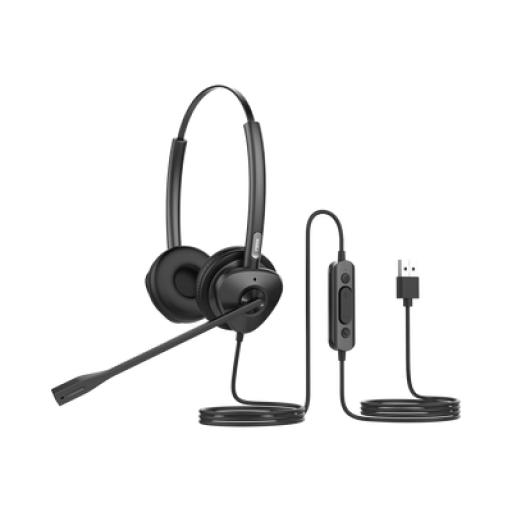 [FANVIL_HT302U] Fanvil Diadema binaudal (duo) con tecnología antishock para teléfonos IP FANVIL USB con micrófono de cancelación de ruido, larga durabilidad 