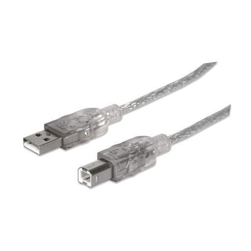 [ICINTRACOM_333405] IC Intracom CABLE USB A-B 1.8M IMPRESORA PLATA