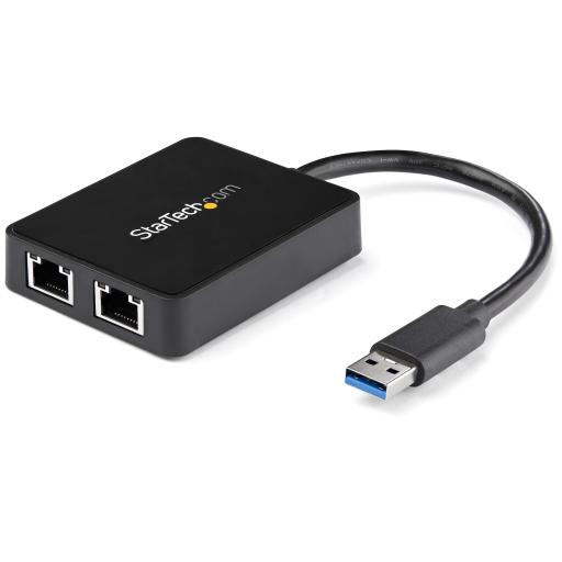 [STARTECH.COM_USB32000SPT] StarTech.com TARJETA ETHERNET 2 PUERTOS RJ45 EXTERNA USB 3.0 CON 1X USB A