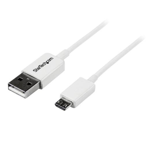 [STARTECH.COM_USBPAUB1MW] StarTech.com CABLE 1M MICRO USB B A USB A ADAPTADOR BLANCO TELEFONO       .