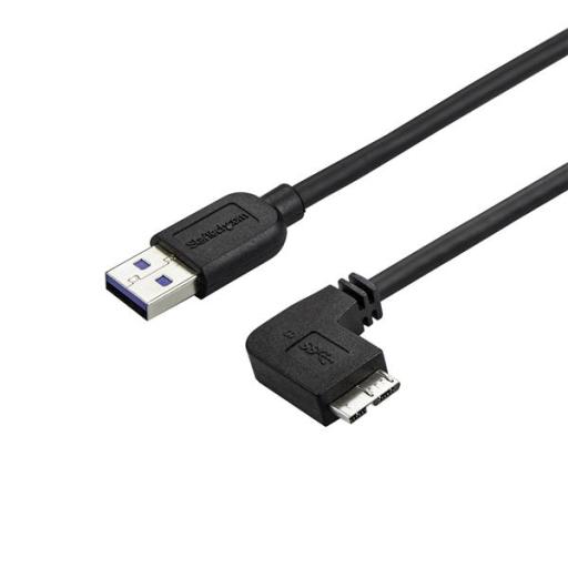 [STARTECH.COM_USB3AU50CMRS] StarTech.com CABLE DELGADO 0.5M MICRO USB 3.0 ACODADO A LA DERECHA A USB A.