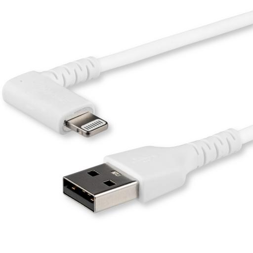 [STARTECH.COM_RUSBLTMM2MWR] StarTech.com CABLE ACODADO USB A LIGHTNING PARA IPHONE DE 2M - MFI - BLANCO