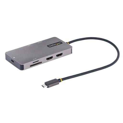 [STARTECH.COM_120B-USBC-MULTIPORT] StarTech.com ADAPTADOR MULTIPUERTOS USB-C A 2X HDMI PD 100W HUB USB RED
