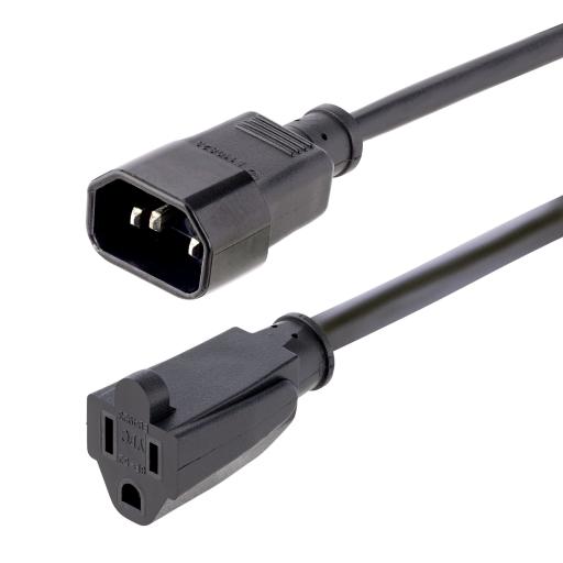[STARTECH.COM_1415R-3F-POWER-CORD] StarTech.com CABLE DE 1M 3FT DE EXTENSION IEC 60320 C14 A NEMA 5-15R