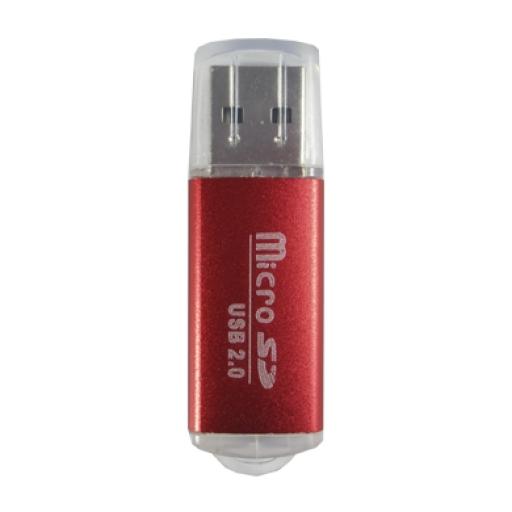 [DATACOMPONENTS_345673R] Data Components LECTOR DE TARJETAS MICROSD USB V2.0 ROJO METALICO