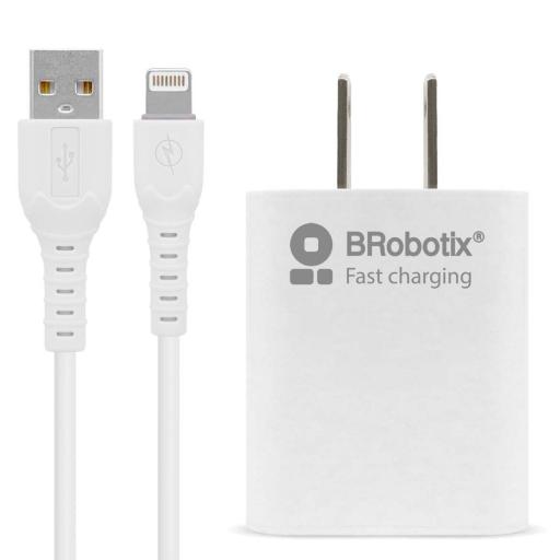 [DATACOMPONENTS_6001349] Data Components FASTCHARGE CARGADOR COMBO Y CAB LE IPHONE BLANCO BROBOTIX