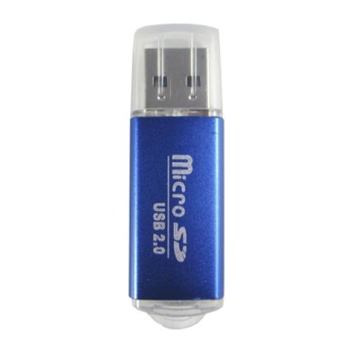 [DATACOMPONENTS_345673A] Data Components LECTOR TARJETA MICROSD METALICO AZUL USB V2.0 BROBOTIX