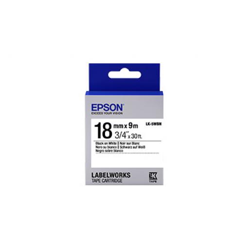 [EPSON_LK-5WBN] Epson LABELWORKS STANDARD TAPE LK-5WB N BLACK/WHITE 18MM