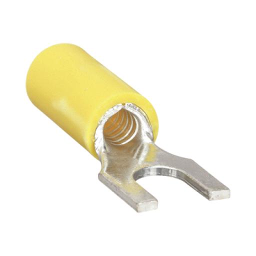 [EPCOM_RC1157-100] Epcom Terminal tipo horquilla ( espada ) aislada / 12 - 10 AWG / Amarillo / Paquete de 25 piezas.