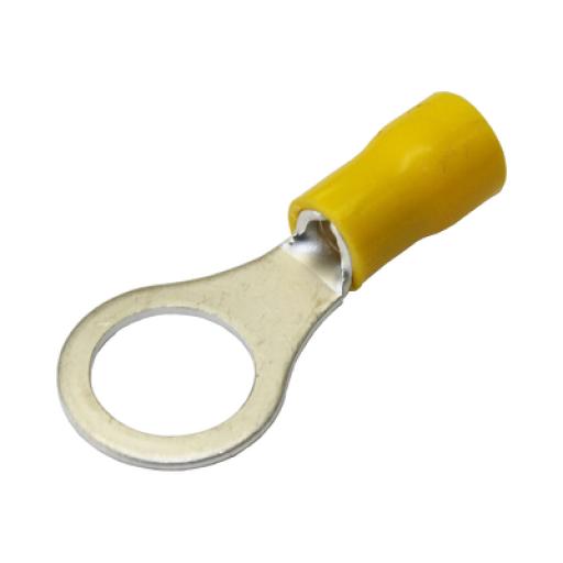 [EPCOM_AE50242] Epcom Terminal tipo ojo / 1 /  4" / 12 - 10 AWG / Amarillo / Paquete de 25 piezas.