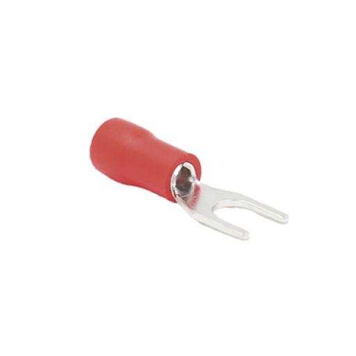 [EPCOM_RA1147] Epcom Terminal tipo horquilla ( espada ) aislada / 22 - 16 AWG / Rojo / Paquete de 25 piezas.