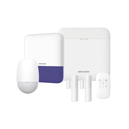 [HIKVISIONDIGITALTECHNOLOGY_AXPRO-KIT] Hikvision Digital Technology (AX PRO) KIT de Alarma AX PRO / Incluye: 1 Hub con bateria de respaldo / 1 Sensores PIR / 2 Contactos Magnéticos / 1 Control Remoto / 1 Sirena Inalambrica Exterior / WiFi / Compatible con Hik-Connect P2P