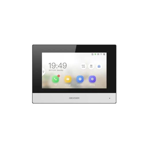 [HIKVISIONDIGITALTECHNOLOGY_DS-KH6320-WTDE1] Hikvision Digital Technology Monitor Hibrido IP WiFi Touch Screen 7" para Videoportero IP  / Vídeo en Vivo / PoE Estándar / Apertura Remota / Llamada Entre Monitores / Audio de dos vías / Policarbonato