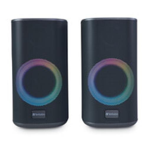 [VERBATIM_70748] Verbatim Altavoces de Escritorio Verbatim RGB Estéreo para Juego Color Negro