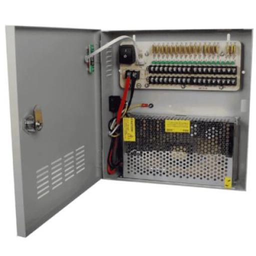[DAHUA_PSU1220-D18] Dahua Fuente de Poder Saxxon 12VCC 20 Amperes Para 18 Cámaras 1.1 Amper por Canal Protección contra Sobrecargas