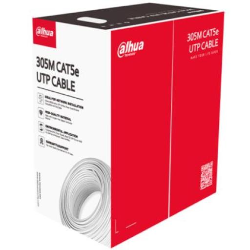 [DAHUA_DH-PFM920I-5EUN-C-V2 (white)] Dahua Bobina de Cable Dahua UTP Cat5e de 305m/100% Cobre/Color Blanco/CPR Eca/Video y Redes/Compatible con Alimentación PoE