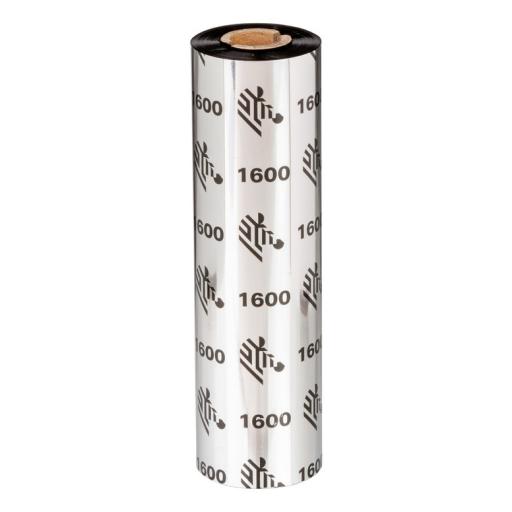 [ZEBRA_01600BK15645] Zebra CERA RIBBON 156MMX450M.1600 ECONOMY WAX 25MM CORE