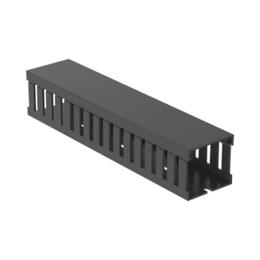 [PANDUIT_FC1.5X1.5LG2] Panduit Canaleta Ranurada de PVC con Tapa, Tipo F, 44.5 mm de Ancho, 41.1 mm de Alto y 2 m de Largo, Color Gris
