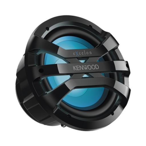 [JVCKENWOOD_XM1041BL] JVC  KENWOOD Subwoofer excelon motorsport de 10" fabricado en rejilla color negro, cuenta con iluminación Led ajustable vía RF  
