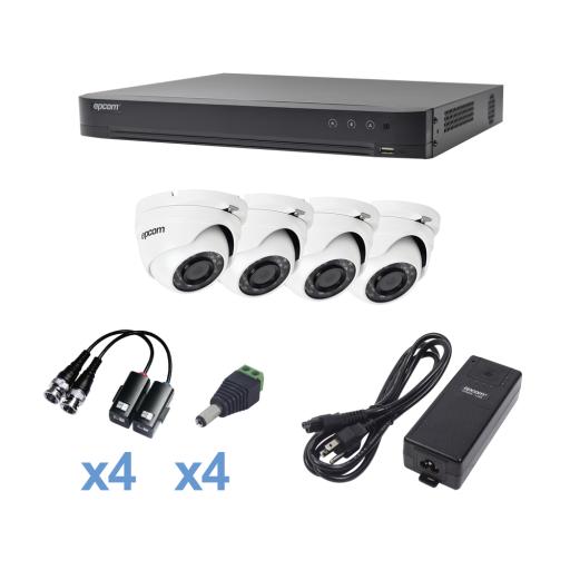 [EPCOMPROFESSIONAL_KEVTX8T4EW] EPCOM PROFESSIONAL KIT TurboHD 1080p / DVR 4 Canales / 4 Cámaras Eyeball (exterior 2.8 mm) / Transceptores / Conectores / Fuente de Poder Profesional