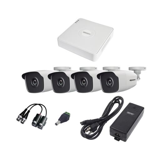 [EPCOMPROFESSIONAL_KESTXLT4BW] EPCOM PROFESSIONAL KIT TurboHD 1080 Lite / DVR 4 Canales / 4 Cámaras Bala (exterior 2.8 mm) / Transceptores / Conectores / Fuente de Poder Profesional