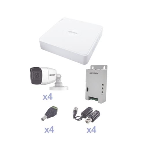 [EPCOMPROFESSIONAL_KEVTX8T4BG/A] EPCOM PROFESSIONAL KIT TurboHD con Audio 1080p / DVR 4 Canales / 4 Cámaras Bala (exterior 2.8 mm) / Transceptores / Conectores / Fuente de Poder / AUDIO POR COAXITRON