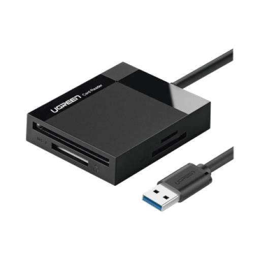 [UGREEN_30333] Ugreen Lector de Tarjetas USB-3.0 Lector SD Compact Flash Card Reader Múltiple 4 en 1 Velocidad hasta 5 Gbps para Tarjetas de Memoria SD/Micro SD/TF/SDXC/SDHC/MMC/CFI/Ultra II CF/Extreme CF/MS