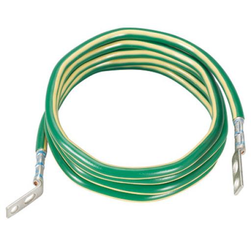 [PANDUIT_GJ696UH] Panduit Jumper para Aterrizar Equipos, 6 AWG, con Terminal Doblada a 45 Grados (LCC6-14JAWH-L) Para Conexión a Tierra y Terminal Recta (LCC6 - 14JAW-L) Para Equipos , 2.4 m de Largo