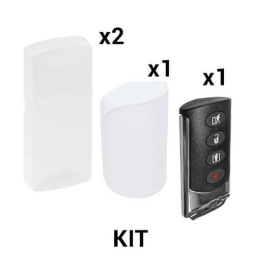 [SFIRE_KIT-RF-SFIRE-DSC-2] SFire KIT Básico Sensores Inalámbricos - Incluye 2 Contactos Magnéticos, 1 PIR y 1 Llavero - Compatibles con Paneles DSC 433 MHz