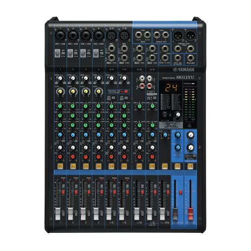 [YAMAHA_MG-12XU] YAMAHA Mezcladora de Audio | 12 Canales | 6 Entradas de Micrófono/línea | 2 Entradas Estéreo | Efectos Integrados | Alimentación Phantom | USB