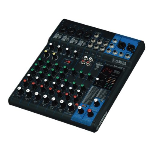 [YAMAHA_MG-10XU] YAMAHA Mezcladora de Audio | 10 Canales | Perillas | 4 Entradas de Micrófono/Línea | 3 entradas Estéreo | Efectos | USB