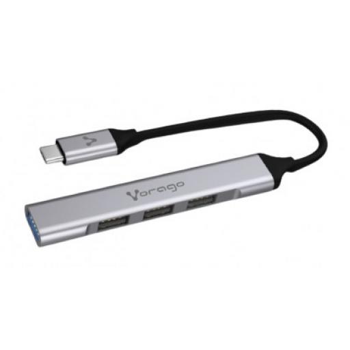 [VORAGO_HU-200] Vorago CONCENTRADOR HUB VORAGO TIPO C 4 PUERTOS USB (1X3.0/3X2.0) SLIM HU-200