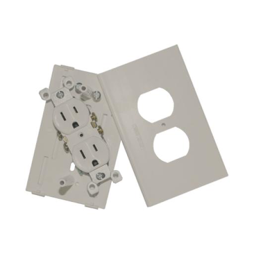 [THORSMAN_TEK-100-DUPLEX-M] Thorsman Contacto eléctrico doble, soporte y tapa color Marfil de PVC auto extinguible, para canaleta TEK-100-M (5591-19001)