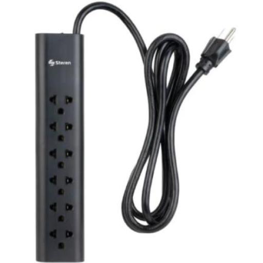 [STEREN_905-210] Steren Barra Multicontactos Steren 1.7m 15A 6 Contactos Americanas/Europeas 70J Color Negro