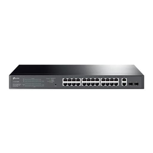 [TPLINK_TL-SG1428PE] TPLINK Switch PoE Administrable 24 puertos 10/100/1000 Mbps / 2 puertos SFP / 24 puertos PoE af/at / Presupuesto PoE 250W / 