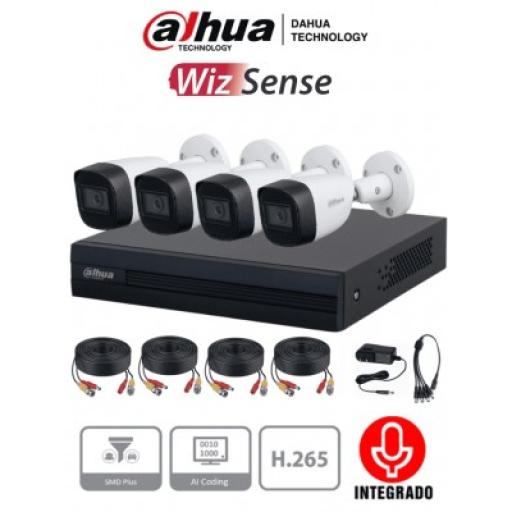 [DAHUA_KITXVR1B04-I+HFW1200CMA] Dahua Kit de videovigilancia Dahua Technology DH-KIT/XVR1B04-I/4-HFW1200CMN-A-0280B-S5