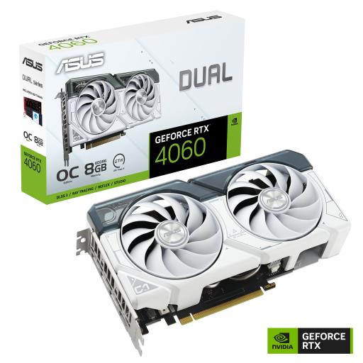 [ASUS_DUAL-RTX4060-O8G-WHITE] Tarjeta de video ASUS NVIDIA Dual GeForce RTX 4060 OC 8GB GDDR6 Blanco