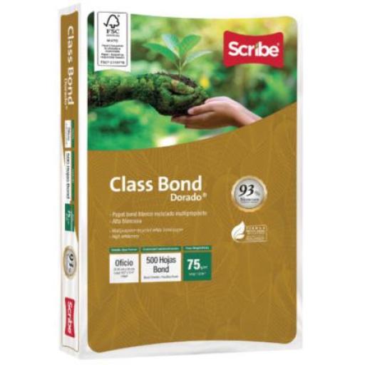 [SCRIBE_5293] Scribe Papel Cortado Scribe Class Bond Dorado Oficio 93% de Blancura 75gr Caja C/5000 Hojas