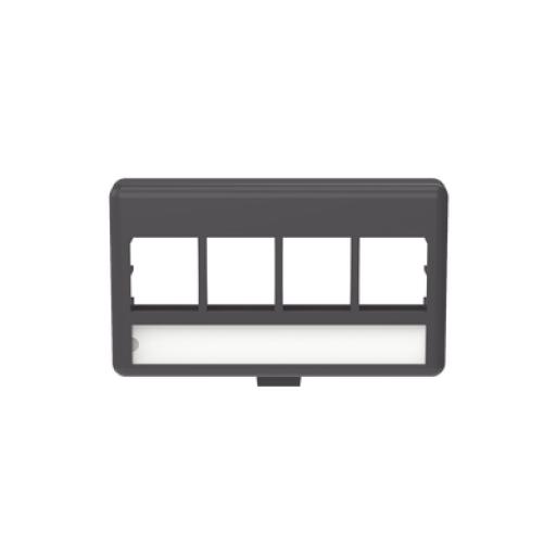 [PANDUIT_NK4MFLBL] Panduit Placa de Mobiliario Modular Estándar, Salidas Para 4 Puertos Keystone, Color Negro