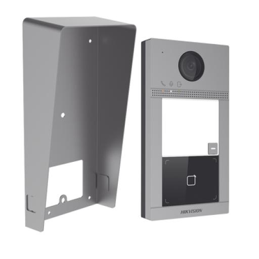 [HIKVISIONDIGITALTECHNOLOGY_DS-KV8113-WME1(C)/IK] Hikvision Digital Technology Kit Videoportero + Carcasa protectora IP 2 Megapixel / Llamada y Apertura Remota desde App Hik-Connect / PoE / Exterior IP65 + Antivandalico IK08 / 1 Departamento / Apertura con Tarjeta / Soporta 2 Puertas y hasta 6 Monitores