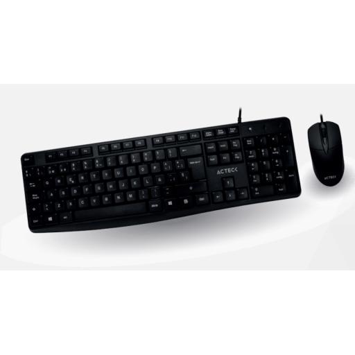 [REVKO_AC-928984] Revko COMBO ALAMBRICO ACTECK 2EN1/TEC LADO CLASICO 105 TECLAS USB MOUSE