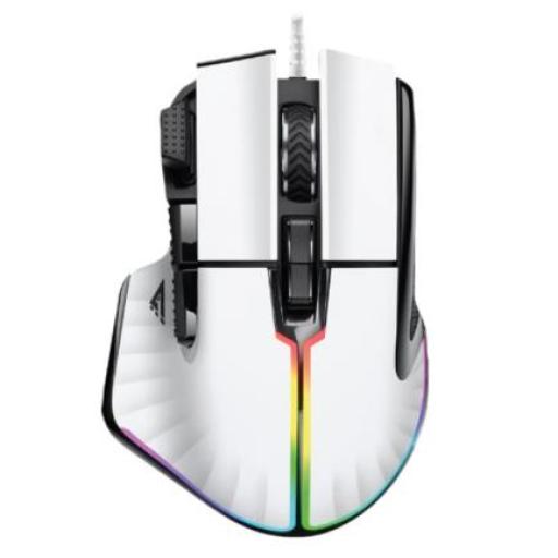 [VORAGO_MOG602-WH] Vorago Mouse Game Factor MOG602 Click Láser Pixart 3370 19000 dpi 8 Botones Iluminación RGB Color Blanco