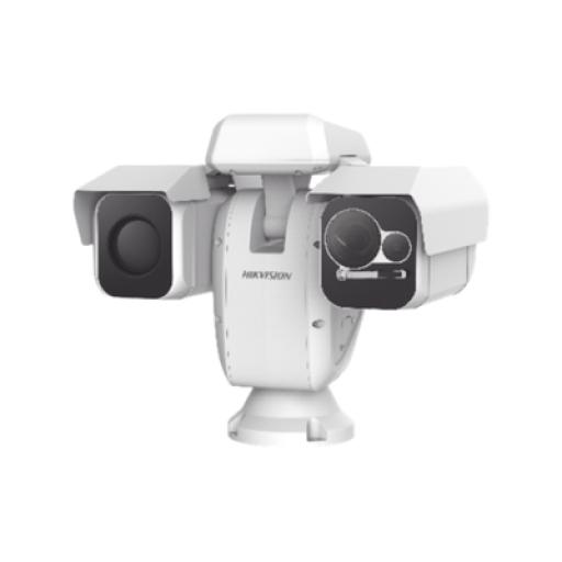 [HIKVISIONDIGITALTECHNOLOGY_DS-2TD6237-50H4L/W] Hikvision Digital Technology Punta de Poste IP Dual / Térmica 50 mm (384 X 288) + Óptico 40X (4 Megapixel) / 800 mts IR / IP66 / Detección de Temperatura / microSD