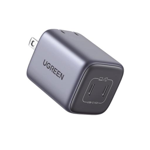 [UGREEN_90572] Ugreen Cargador de 45W serie Nexode Mini / 2 Puertos USB-C de Carga Rápida / Tecnología GaN II / Power Delivery 3.0 / Quick Charge 4.0 / Chip Confiable y Carga Inteligente / Optimiza la Experiencia de Carga / Tecnología Thermal Guard