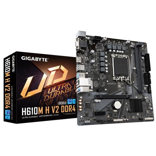 [GIGABYTE_H610M H V2 DDR4] Tarjeta Madre Gigabyte Micro-ATX H610M H V2 DDR4, S-1700, Intel H610 E