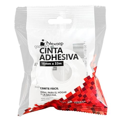 [NEXTEP_NE-607T] Nextep Cinta Nextep Adhesiva Corte Fácil 18 mm x 33 mts Bolsa c/2