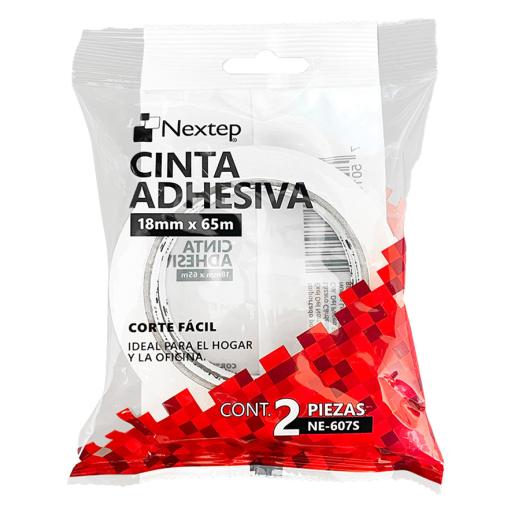 [NEXTEP_NE-607S] Nextep Cinta Nextep Adhesiva Corte Fácil 18 mm x 65 mts Bolsa c/2