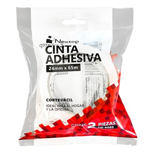 [NEXTEP_NE-608S] Nextep Cinta Nextep Adhesiva Corte Fácil 24 mm x 65 mts Bolsa c/2