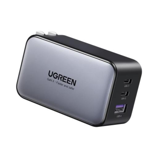 [UGREEN_10334] Ugreen Cargador de 65W serie Nexode / 3 Puertos de Carga Rápida / 2 USB-C / 1 USB-A / Tecnología GaN II / Power Delivery 3.0 / Quick Charge 4.0 / Chip Confiable y Carga Inteligente / Optimiza la Experiencia de Carga / Carcasa Ignifuga